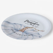 Blue Pumpkin Boy Baby shower Papieren Bordje (Gekanteld)