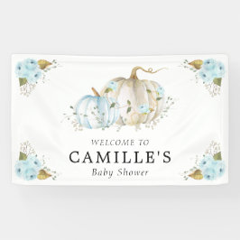 Blue Pumpkin Boy Baby shower Party Banner
