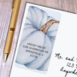 Blue Pumpkin Boy Baby shower retouradres Etiket