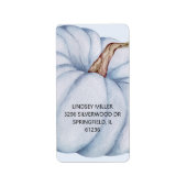 Blue Pumpkin Boy Baby shower retouradres Etiket (Voorkant)