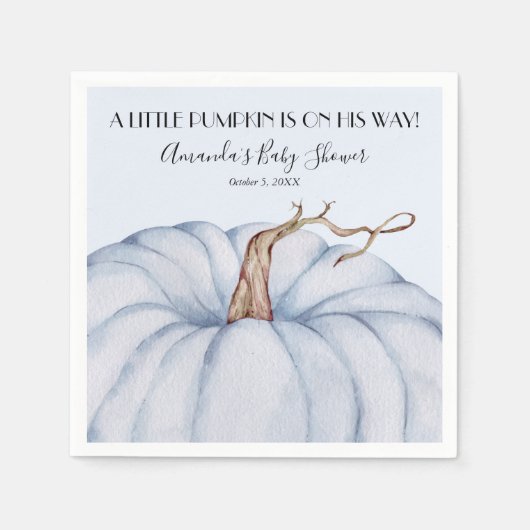 Blue Pumpkin Boy Baby shower Servet (Voorkant)