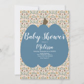 Blue Pumpkin Boy Herfst Baby shower Kaart (Voorkant)