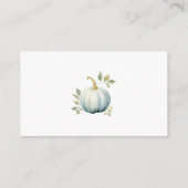 Blue Pumpkin Boy Luier Raffle Baby shower Informatiekaartje (Achterkant)