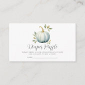 Blue Pumpkin Boy Luier Raffle Baby shower Informatiekaartje (Voorkant)