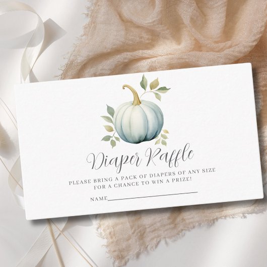 Blue Pumpkin Boy Luier Raffle Baby shower Informatiekaartje