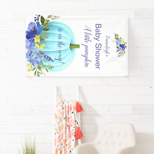 Blue Pumpkin Custom Baby shower Spandoek (Insitu)