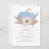 Blue Pumpkin eerste verjaardag uitnodiging (Voorkant)