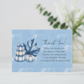 Blue Pumpkin en Leaf Boy Baby shower Bedankkaart (Staand voorkant)