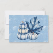 Blue Pumpkin en Leaf Boy Baby shower Bedankkaart (Achterkant)
