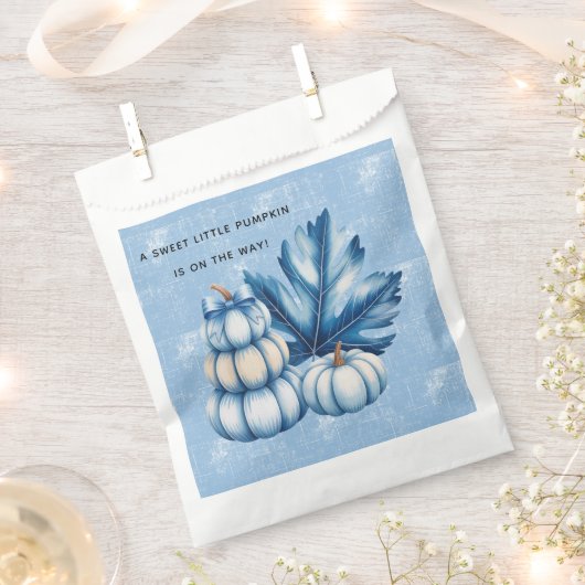 Blue Pumpkin en Leaf Boy Baby shower Bedankzakje (Geknipt)