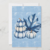 Blue Pumpkin en Leaf Boy Baby shower Kaart (Achterkant)