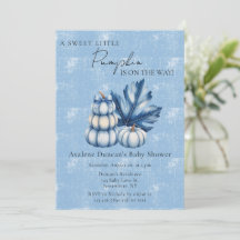 Blue Pumpkin en Leaf Boy Baby shower
