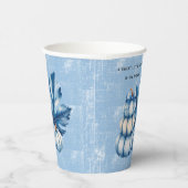 Blue Pumpkin en Leaf Boy Baby shower Papieren Bekers (Rechts)