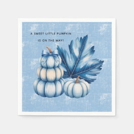 Blue Pumpkin en Leaf Boy Baby shower Servet