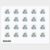 Blue Pumpkin Floral Arrangement Ronde Sticker (Vel)