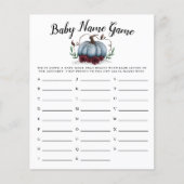 Blue Pumpkin Girl Baby Name Shower Game (Voorkant)