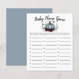 Blue Pumpkin Girl Baby Name Shower Game