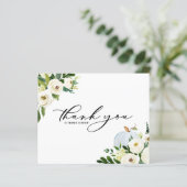 Blue Pumpkin Greenery Afstuderen Dank u kaart (Staand voorkant)