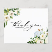Blue Pumpkin Greenery Afstuderen Dank u kaart (Voorkant)
