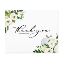 Blue Pumpkin Greenery Afstuderen Dank u kaart