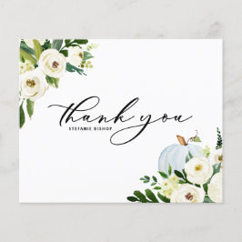 Blue Pumpkin Greenery Afstuderen Dank u kaart