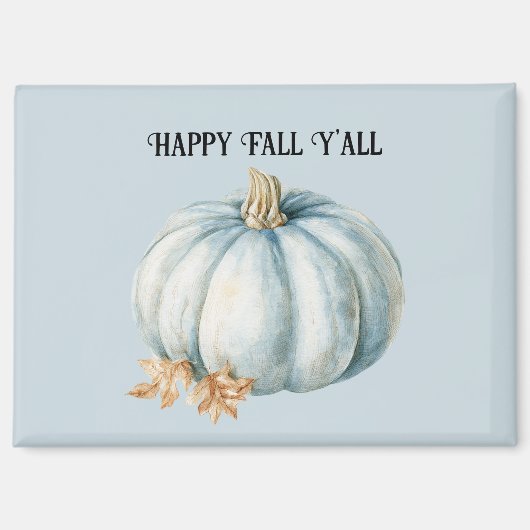 Blue Pumpkin Happy Fall Y'all Magneet (Voorkant)