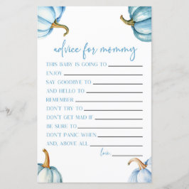 Blue Pumpkin Herfst Advies Baby shower Spel Activi