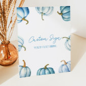 Blue Pumpkin Herfst Autumn Custom Party Reclamebord Met Voetstuk