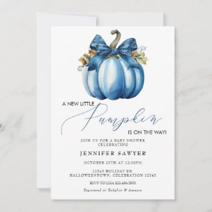 Blue Pumpkin   Herfst Baby Shower Kaart
