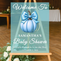 Blue Pumpkin Herfst Baby shower Welkom