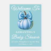 Blue Pumpkin Herfst Baby shower Welkom Acryl Bord (Voorkant)