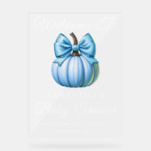 Blue Pumpkin Herfst Baby shower Welkom Frosted Acryl Bord (Voorkant)
