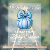 Blue Pumpkin Herfst Baby shower Welkom Frosted Acryl Bord (Neutraal)