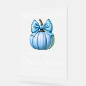 Blue Pumpkin Herfst Baby shower Welkom Frosted Acryl Bord (Hoek)