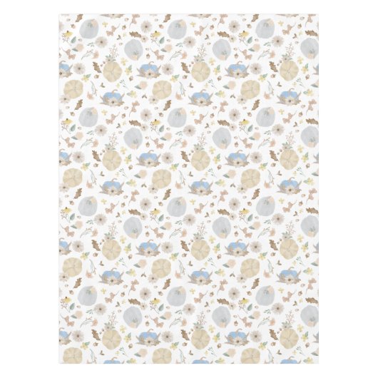 Blue Pumpkin Herfst Bloemen Tafelkleed (Voorkant)