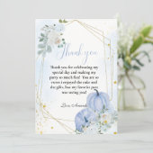 Blue Pumpkin Herfst Boy Baby shower Bedankt kaart (Staand voorkant)