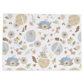 Blue Pumpkin Herfst Floral Gift Bag Groot Cadeauzakje (Achterkant)