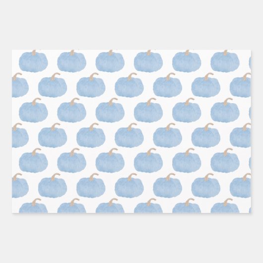 Blue Pumpkin Herfst Gift Wrap Paper (Voorkant 3)