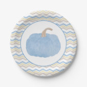 Blue Pumpkin Herfst Verjaardag Party Borden Papieren Bordje (Voorkant)