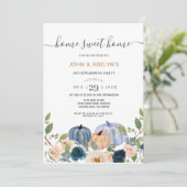 Blue Pumpkin Home Sweet Home House Warming Party Kaart (Staand voorkant)