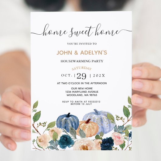 Blue Pumpkin Home Sweet Home House Warming Party Kaart