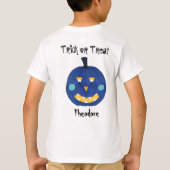 Blue Pumpkin Jack O Lantern Trick or treat Name T-shirt (Achterkant)