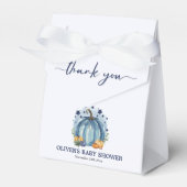 Blue Pumpkin op weg naar Herfst Boy Baby shower Bedankdoosjes (Voorkant Zijde)