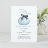 Blue Pumpkin Polka Dots Baby shower Kaart (Staand voorkant)
