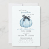 Blue Pumpkin Polka Dots Baby shower Kaart (Voorkant)