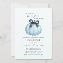 Blue Pumpkin Polka Dots Baby shower