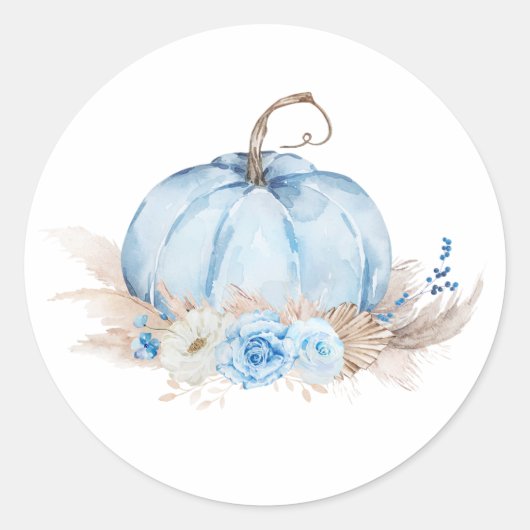 Blue Pumpkin Ronde Sticker (Voorkant)