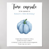 Blue Pumpkin Time Capsule 1e verjaardag Poster (Voorkant)