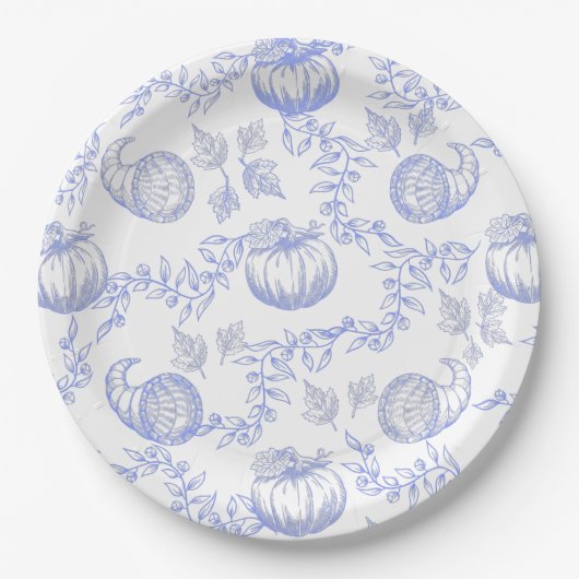 Blue Pumpkin Toile Round bord (Voorkant)