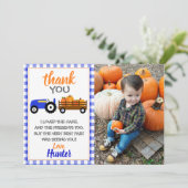 Blue Pumpkin Tractor - Hartelijk dank voor uw kaar Bedankkaart (Staand voorkant)